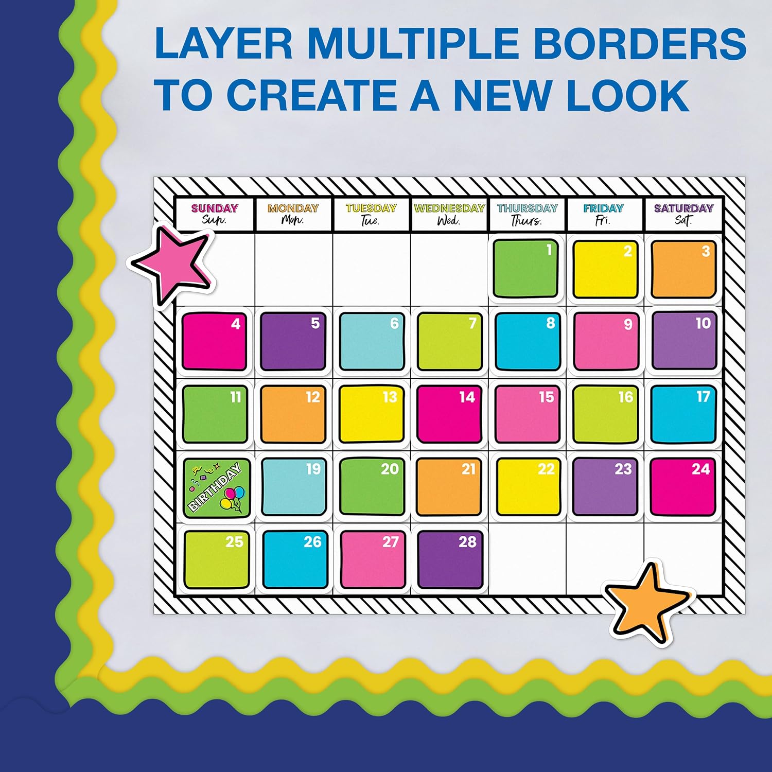 Thumbnail 6 de Carson Dellosa Navy Blue 65ft Scalloped Bulletin Board Border