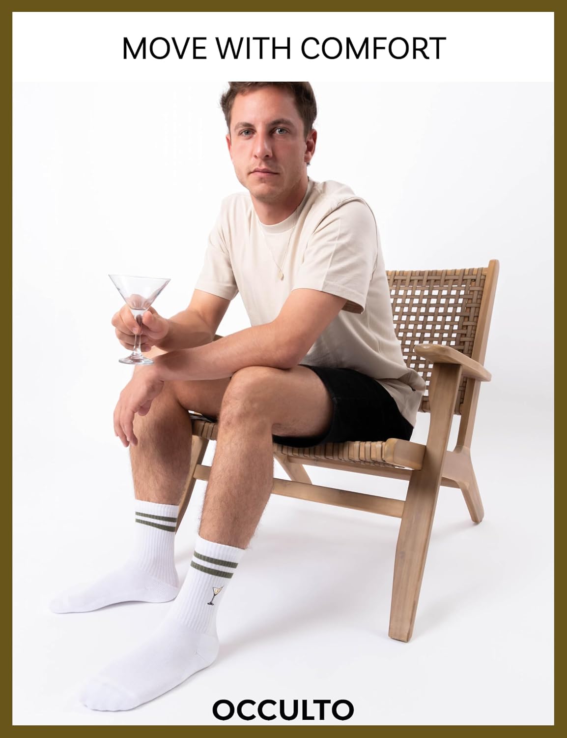 Detalle 2 de Occulto Motiv-Tennissocken Damen & Herren Summer im 3er Pack mit Streifen