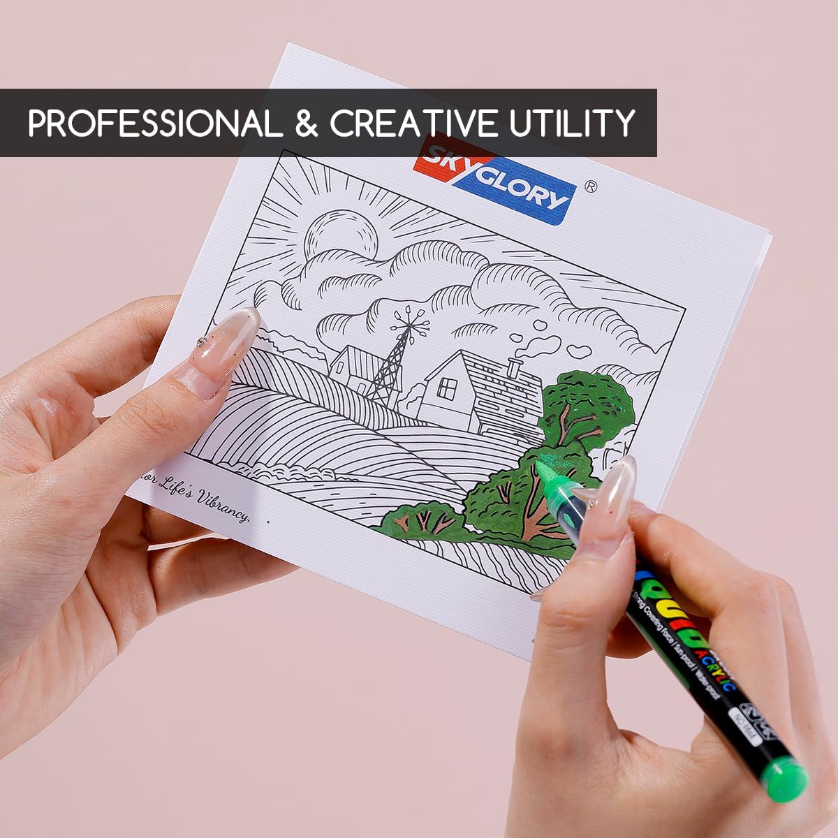 Thumbnail 1 de SKYGLORY 36 Colours Liquid Ink Acrylic Paint Markers with Flexible Brush Tips