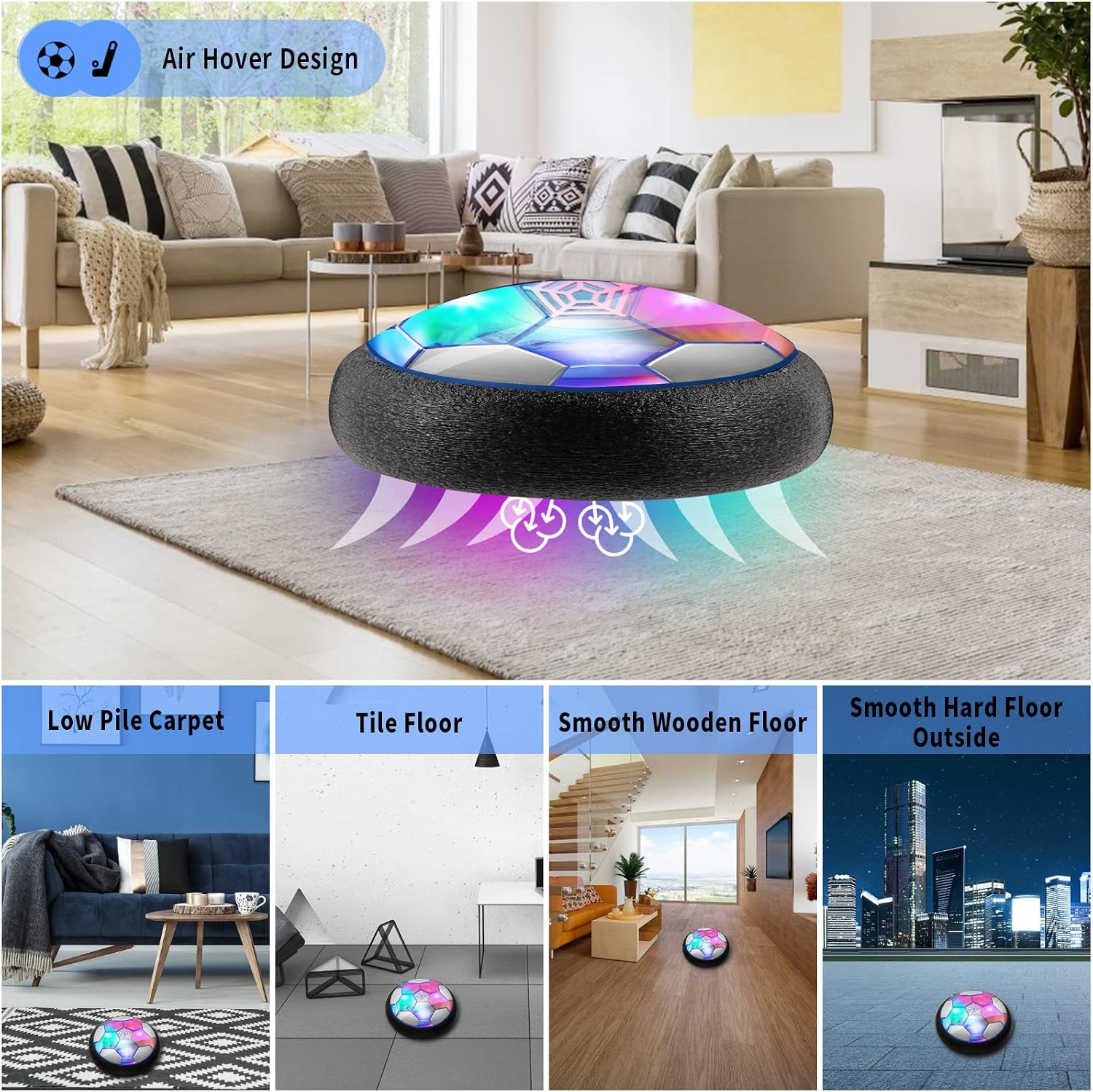 Detalle 2 de Hover Ball 3-in-1 Rechargeable Air Soccer Set