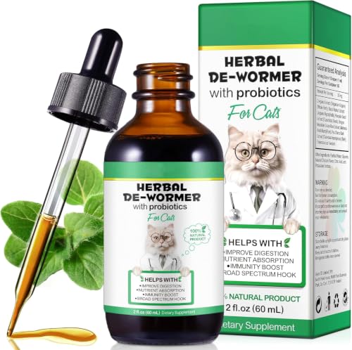 Detalle de Tamiodfo Wurmkur Katze 60ml – Kräuterentwurmer mit Probiotika für Verdauung und Immunität