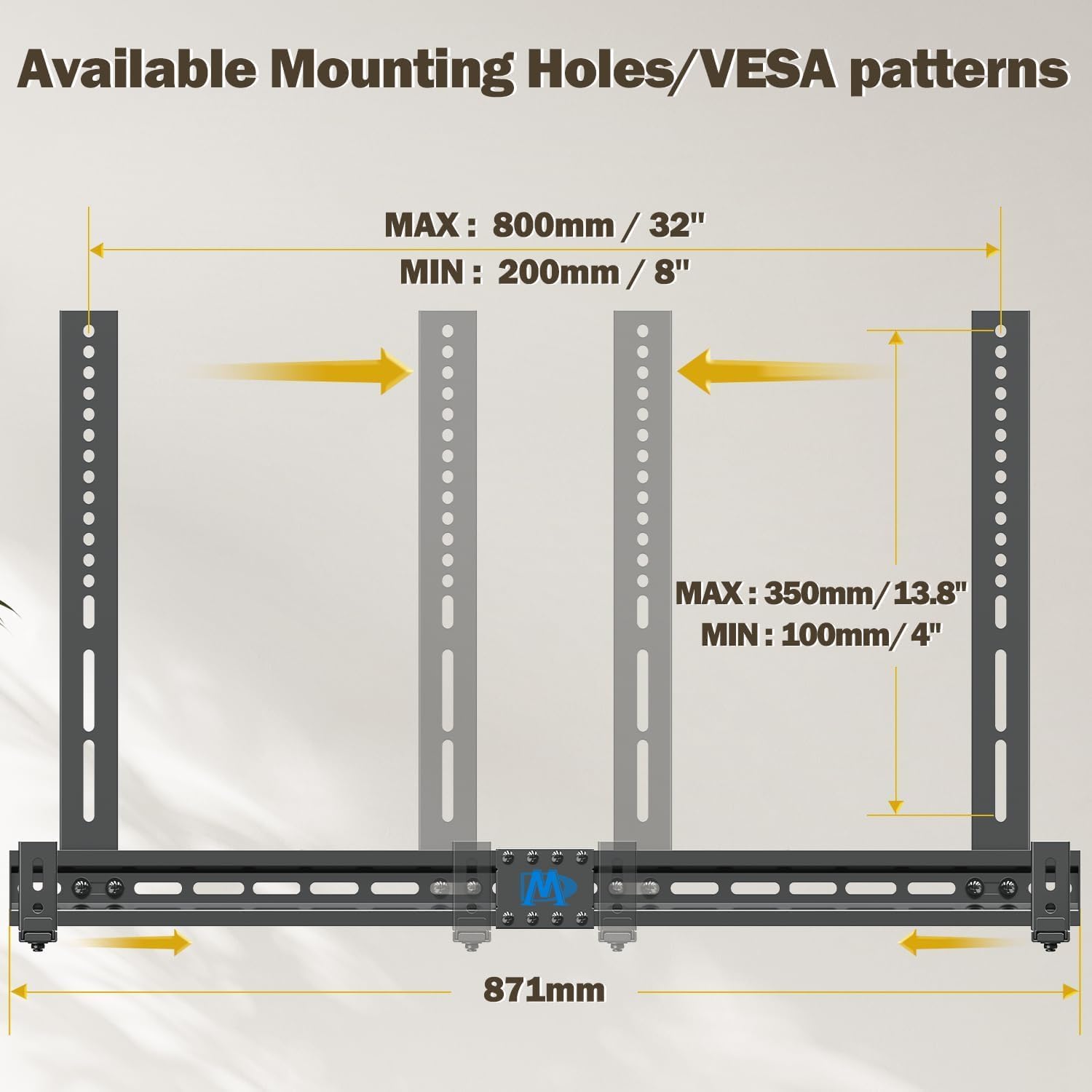 Detalle de Mounting Dream MD5425 Soundbar Mount TV Bracket (Up to 20 LBS, Adjustable Base 3.4"–6.1")