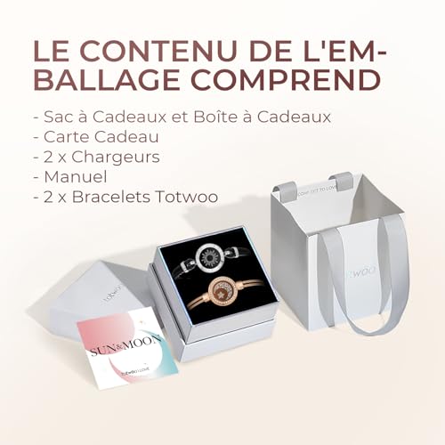 Detalle 2 de TOTWOO Bracelet Connecté Duo Vibrant pour Couple Amoureux à Distance