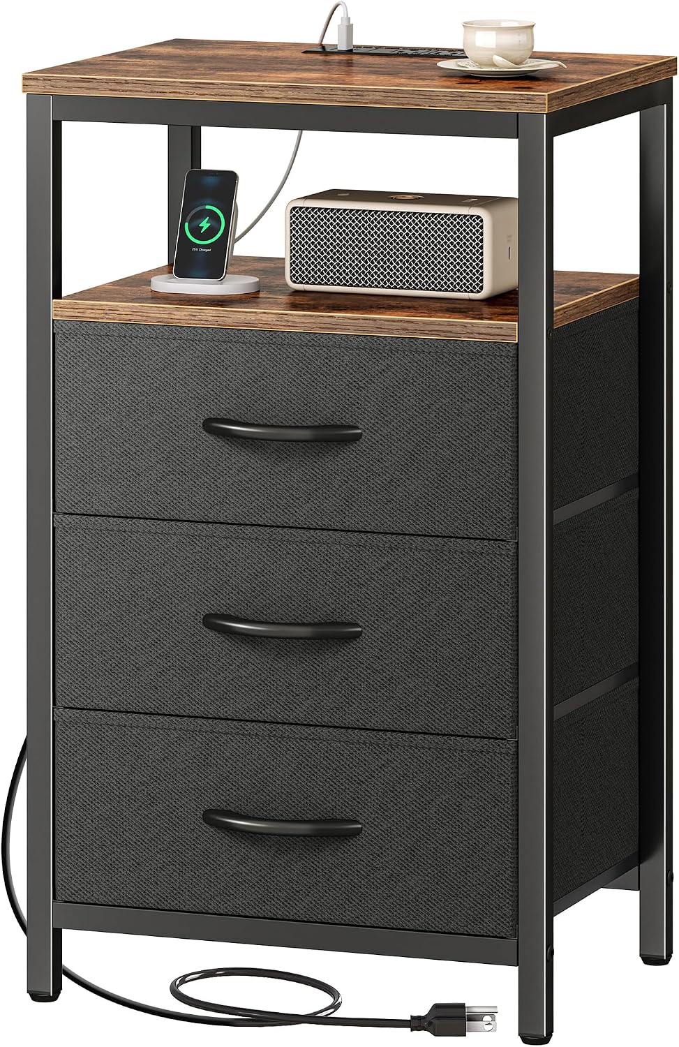 Detalle de Huuger Nightstand 27.6" Charging Station for Bedroom