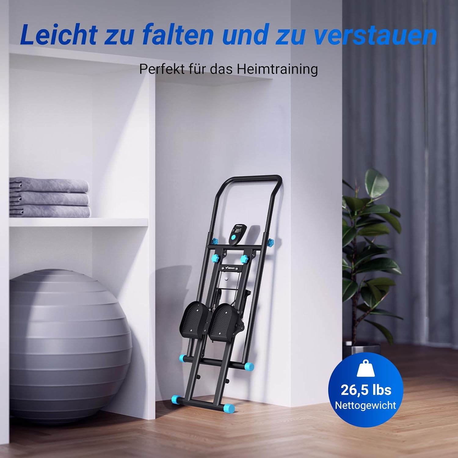 Detalle de MERACH 2026 Stair Stepper für Home Gym – Vertikaler Klimm-/Stepper mit verstellbaren Lenker & Pedalen