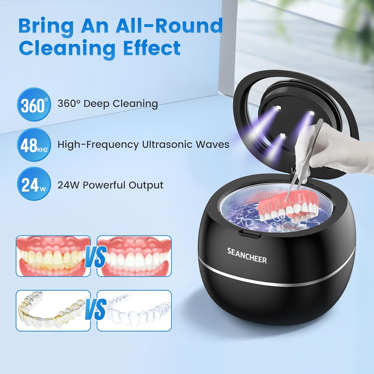 Detalle 1 de SEANCHEER Ultrasonic Cleaner 48kHz
