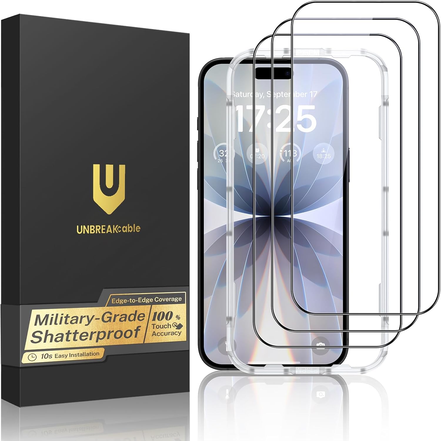 Detalle de UNBREAKcable iPhone 17 Screen Protector 3-Pack