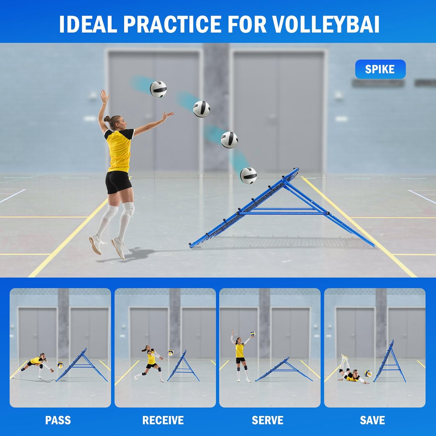 Thumbnail 1 de Winthai 4x4FT Multi-Sport Volleyball Baseball Rebounder Net with Quick Adjustments