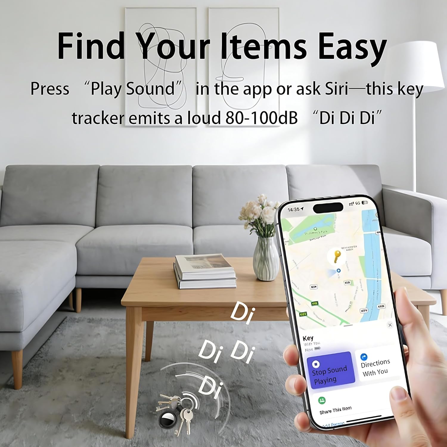 Detalle de 4 Pack Tracker Tags with Apple Find My Compatibility