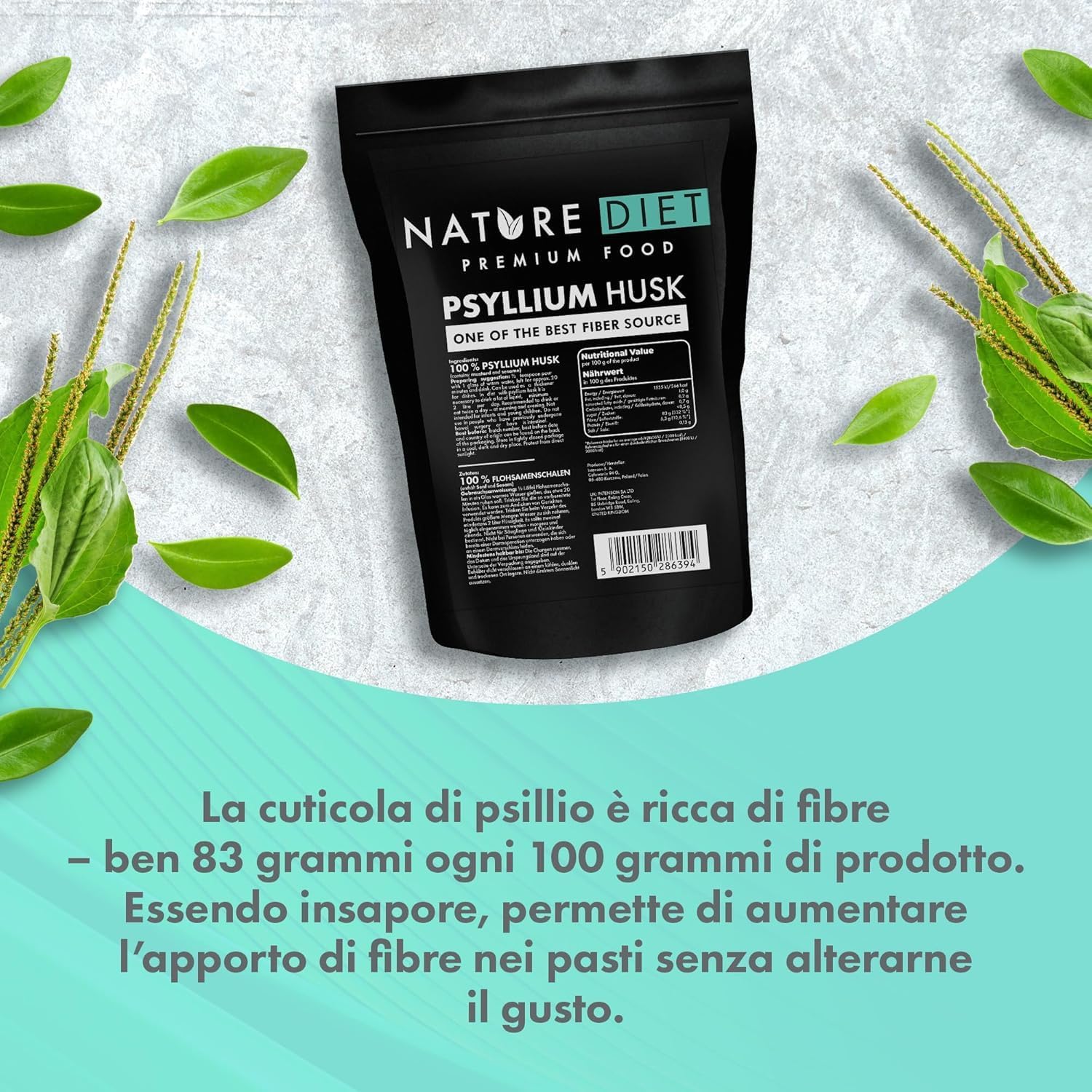 Detalle 2 de Nature Diet Cáscara de Psyllium 450 g