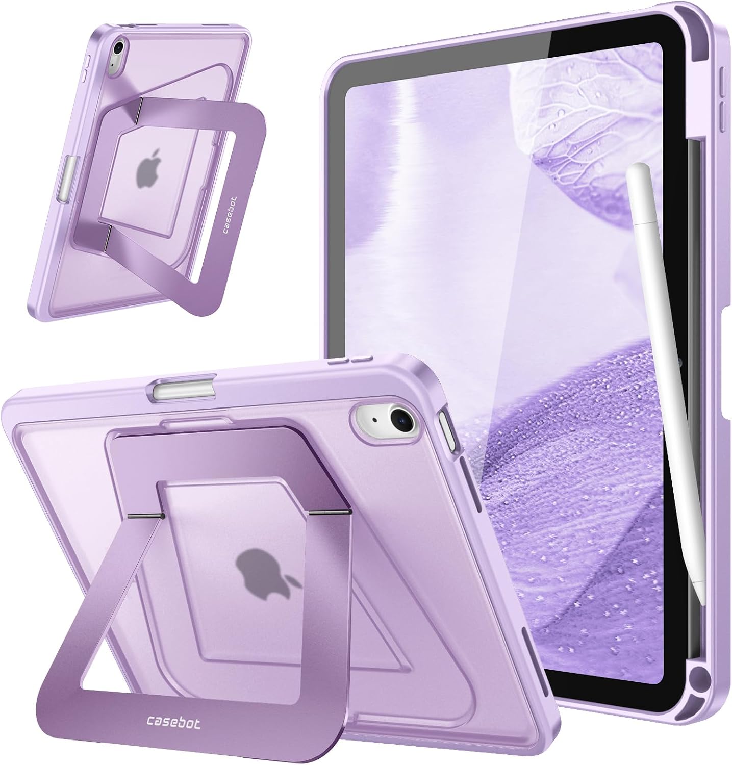 FINTIE coque pour iPad A16 11e génération (2025) et iPad 10e génération 10,9" 2022, avec béquille multi-positions et rangement pour stylet – violet