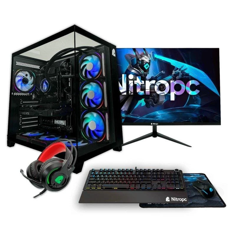 Detalle de Nitropc Pack Gold Plus V2 con Ryzen 7 5800X, 32 GB, 2 TB y RTX 5060: rendimiento para gaming y productividad