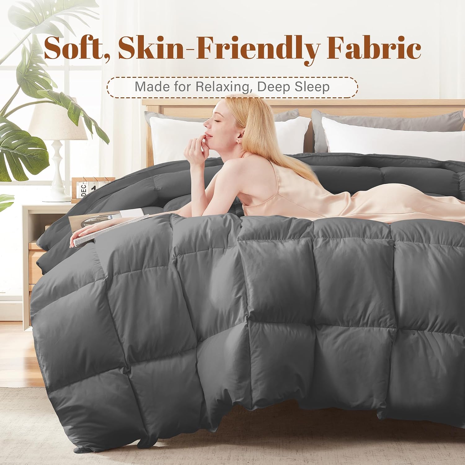 Thumbnail 6 de Cosybay Queen Feather and Down Fiber Comforter Insert, Cotton Shell, Medium Warmth