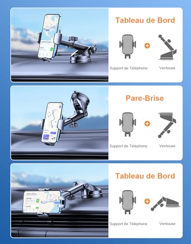 Detalle de Mohard Support Téléphone Voiture – Jamais de Chute, ventouse renforcée