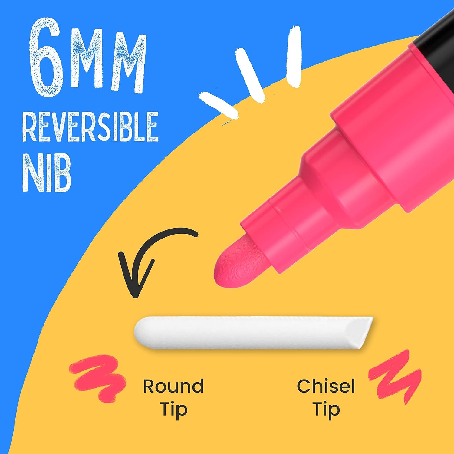 Thumbnail 2 de Liquid Chalk Pens & Metallic Colours (Pack of 16) — 6mm Reversible Chalk Marker Set for Blackboard, Glass & Windows