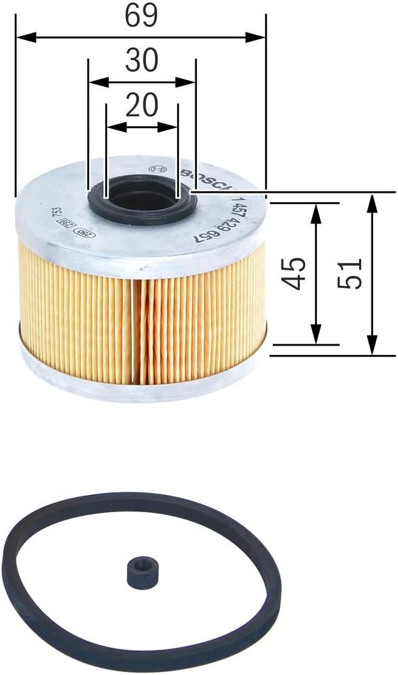 Detalle de Bosch N1712 – Filtre à carburant diesel, séparation des particules et protection du système d'injection