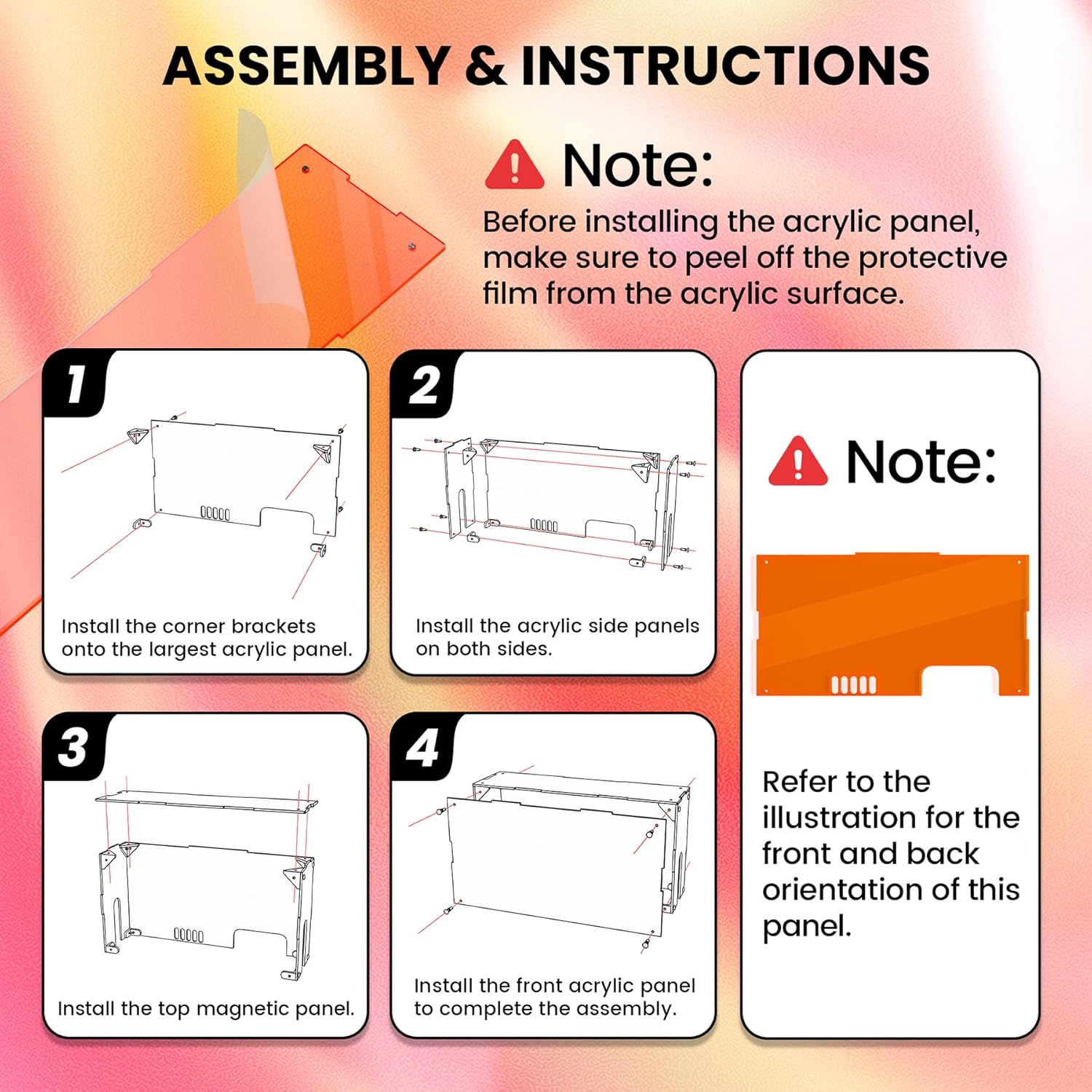 Thumbnail 1 de Clear Orange PlayVital acrylic dustproof cover for Nintendo Switch 2 dock mode