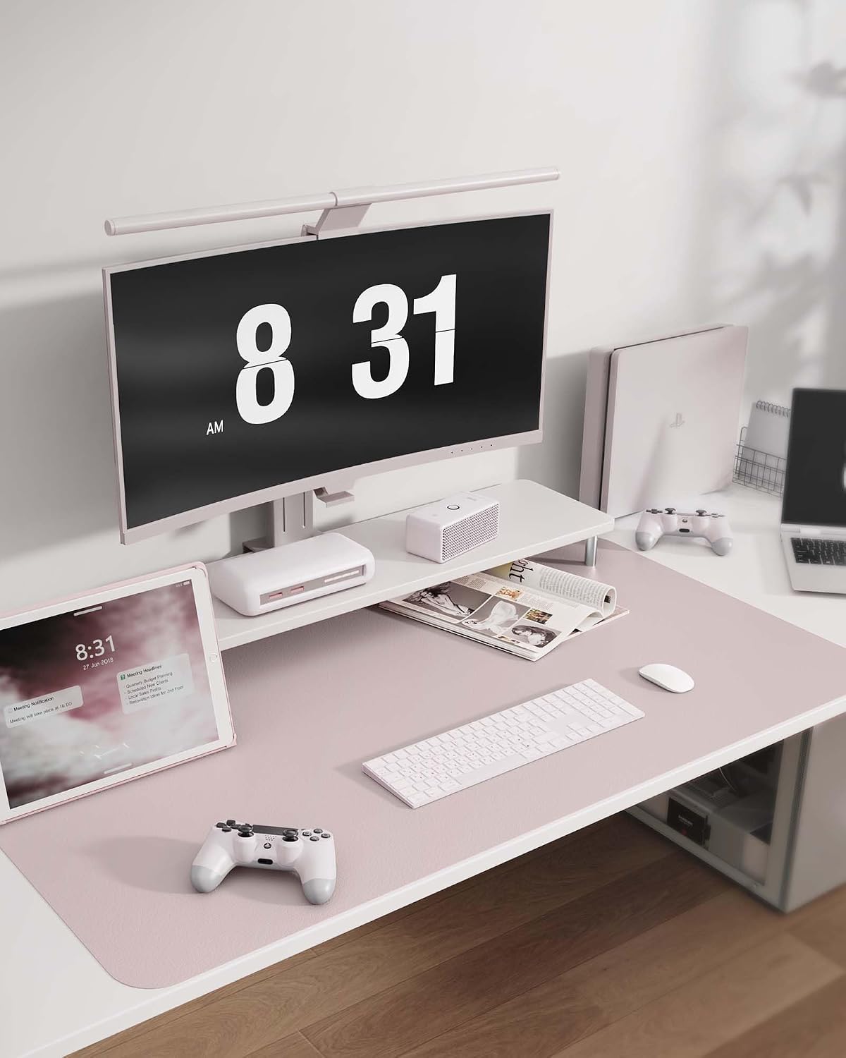 Detalle de MOLMO Non-Slip Desk Mat: Waterproof 120 x 43 cm desk pad with suede grip