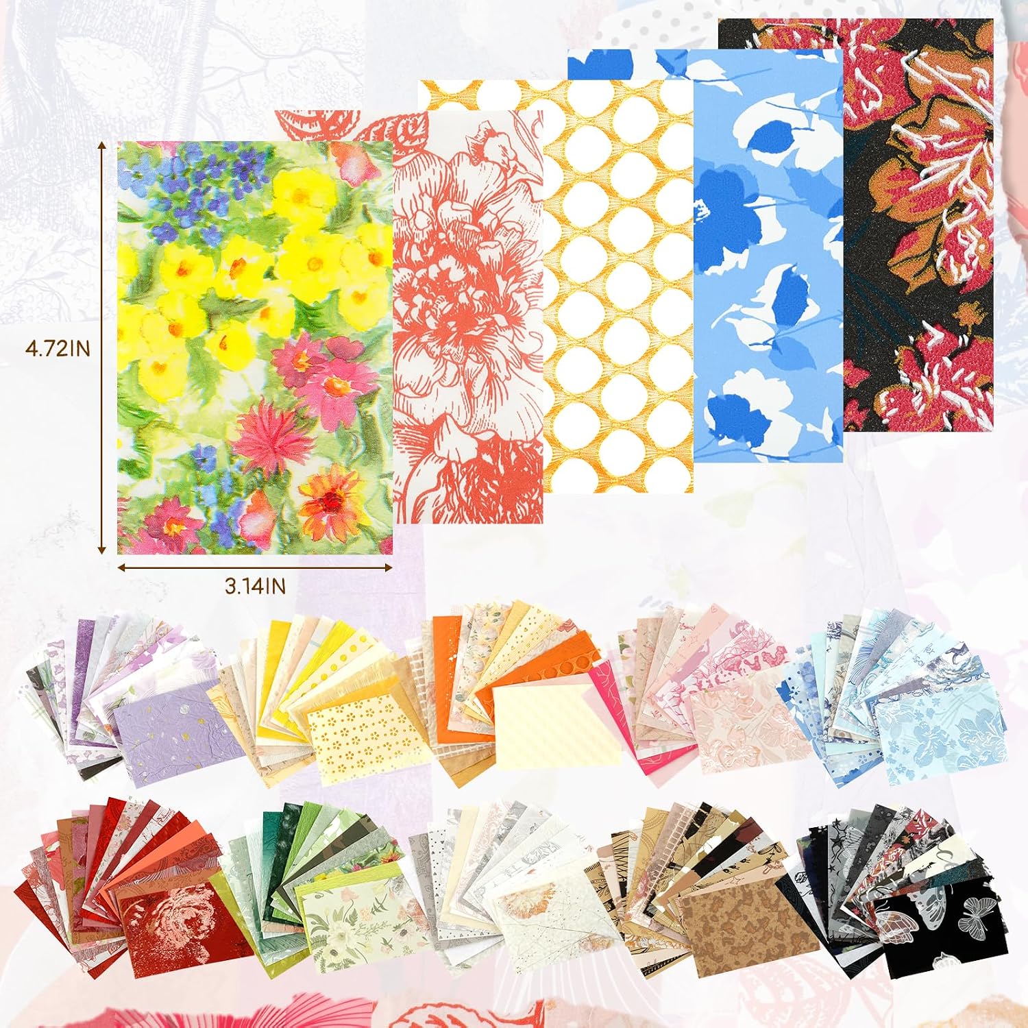 Thumbnail 2 de Floral Scrapbook Paper Set 160 Sheets