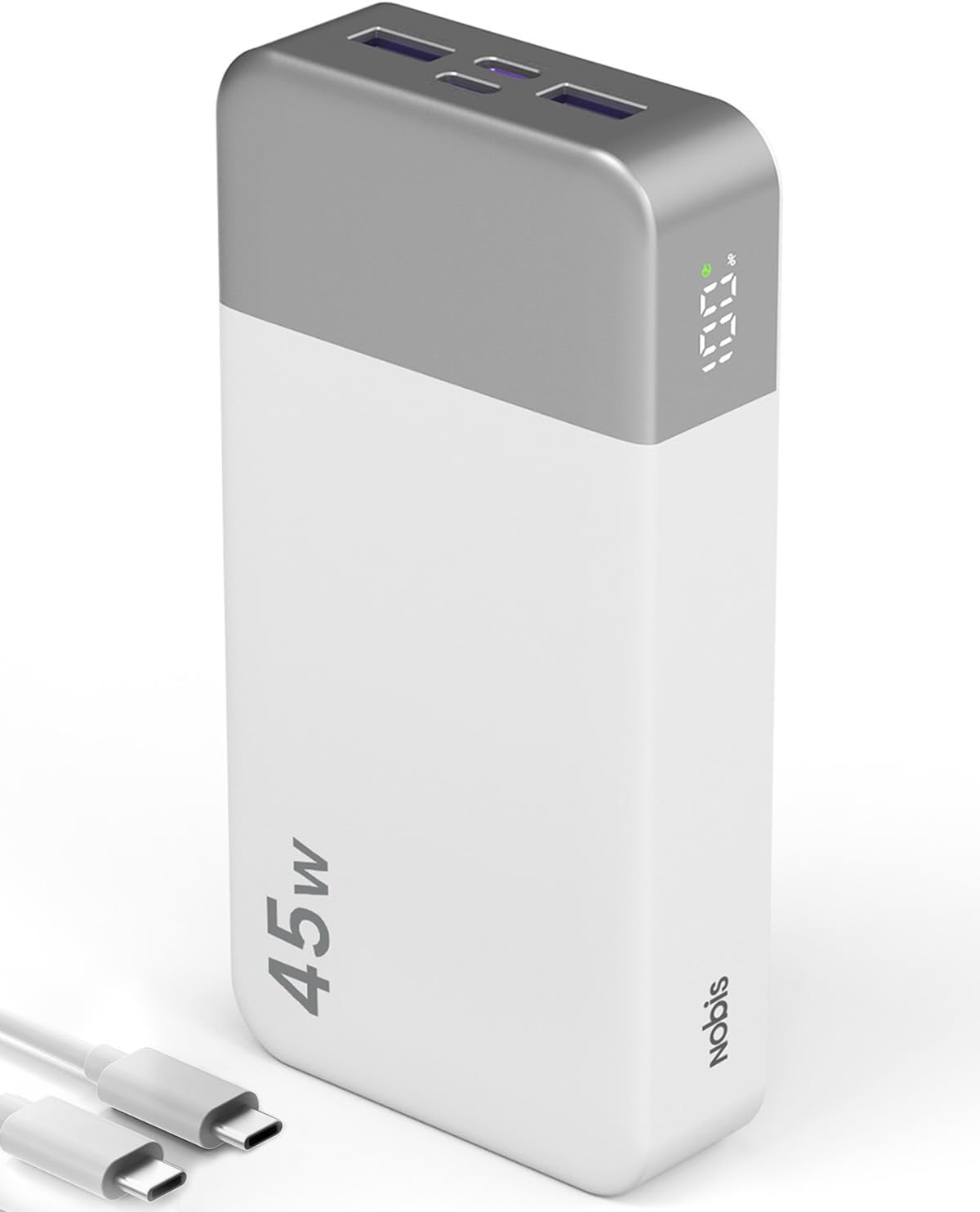 Thumbnail 6 de NOBIS 45W Batterie Externe 20000mAh – Charge rapide, 4 ports USB (2× USB-C I/O, 2× USB-A) et affichage numérique