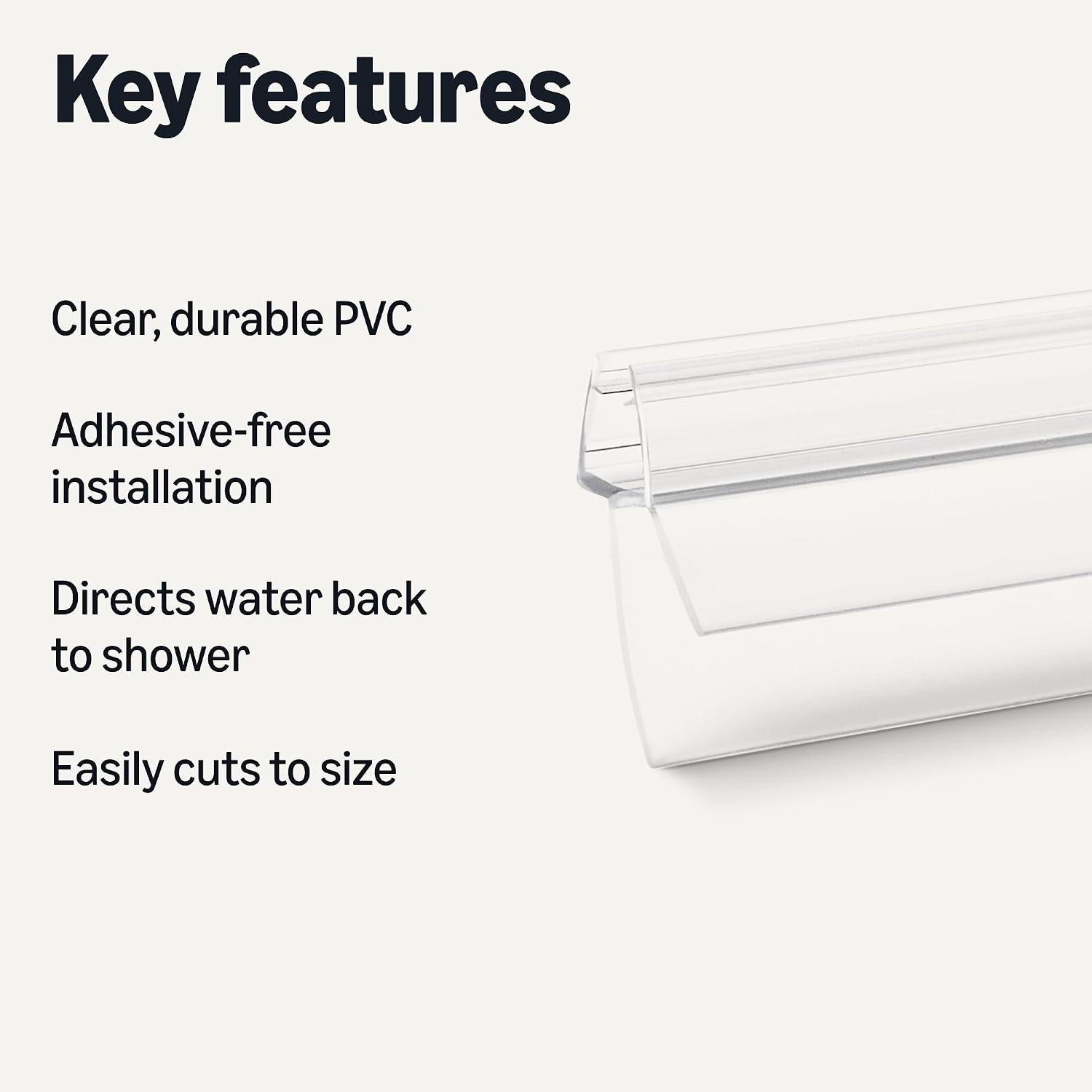 Detalle 2 de Amazon Basics Shower Door Bottom Seal Strip for 6.35mm Glass, 87.5 cm