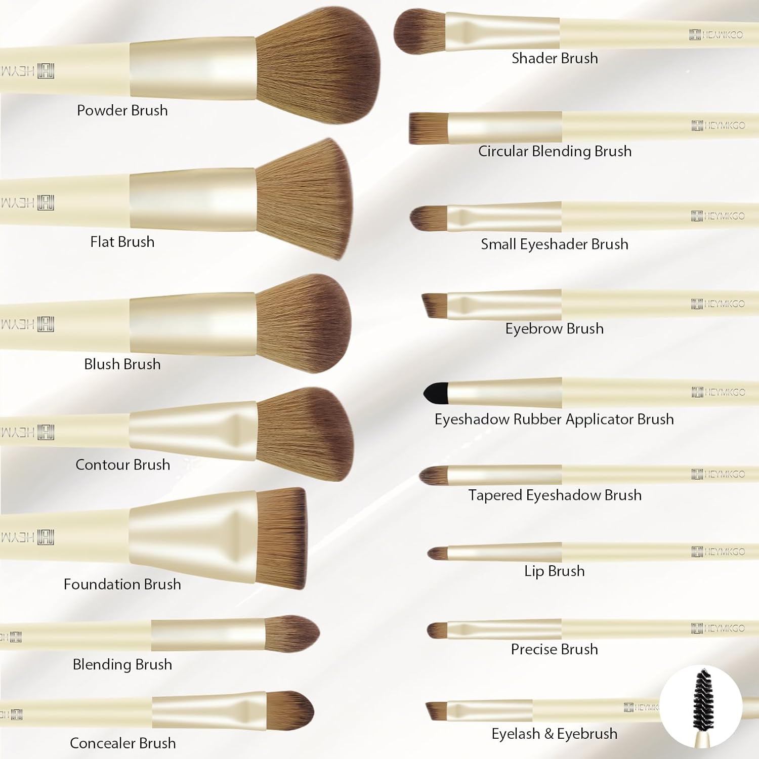 Detalle 2 de HEYMKGO Juego de 16 brochas maquillaje profesionales