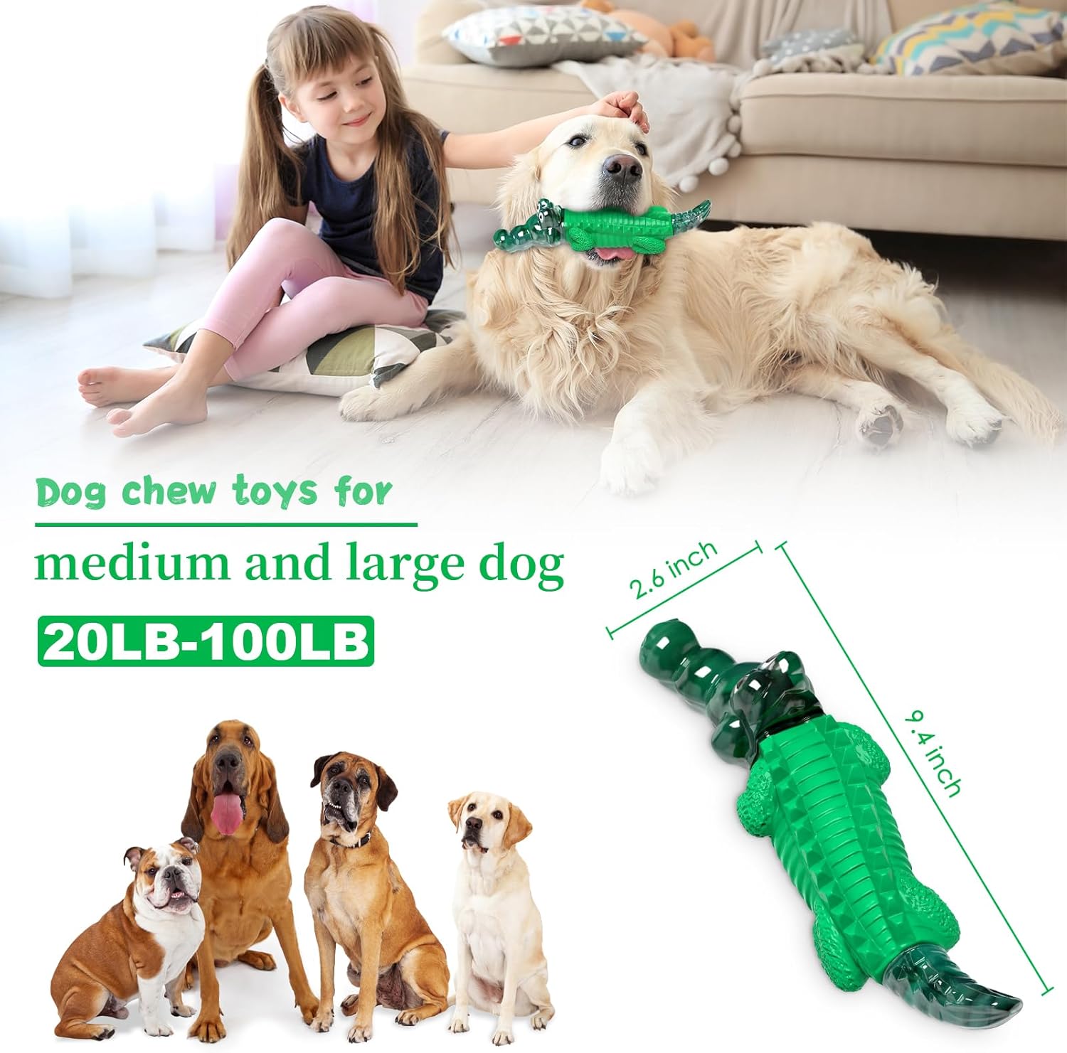 Detalle 2 de Aleath Large Dog Chew Toys for Aggressive Chewers