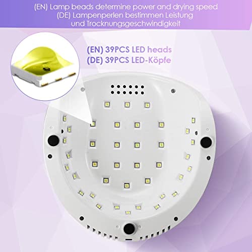 Detalle de Janolia Nageltrockner Lampe 86W UV-LED Gel-Lampe für Nägel 💅