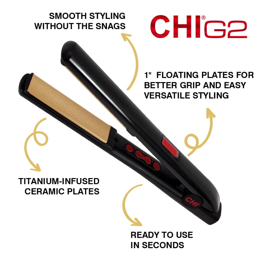 Thumbnail 1 de CHI G2 GF1595A 1-Inch Flat Iron with Titanium-Infused Ceramic Plates