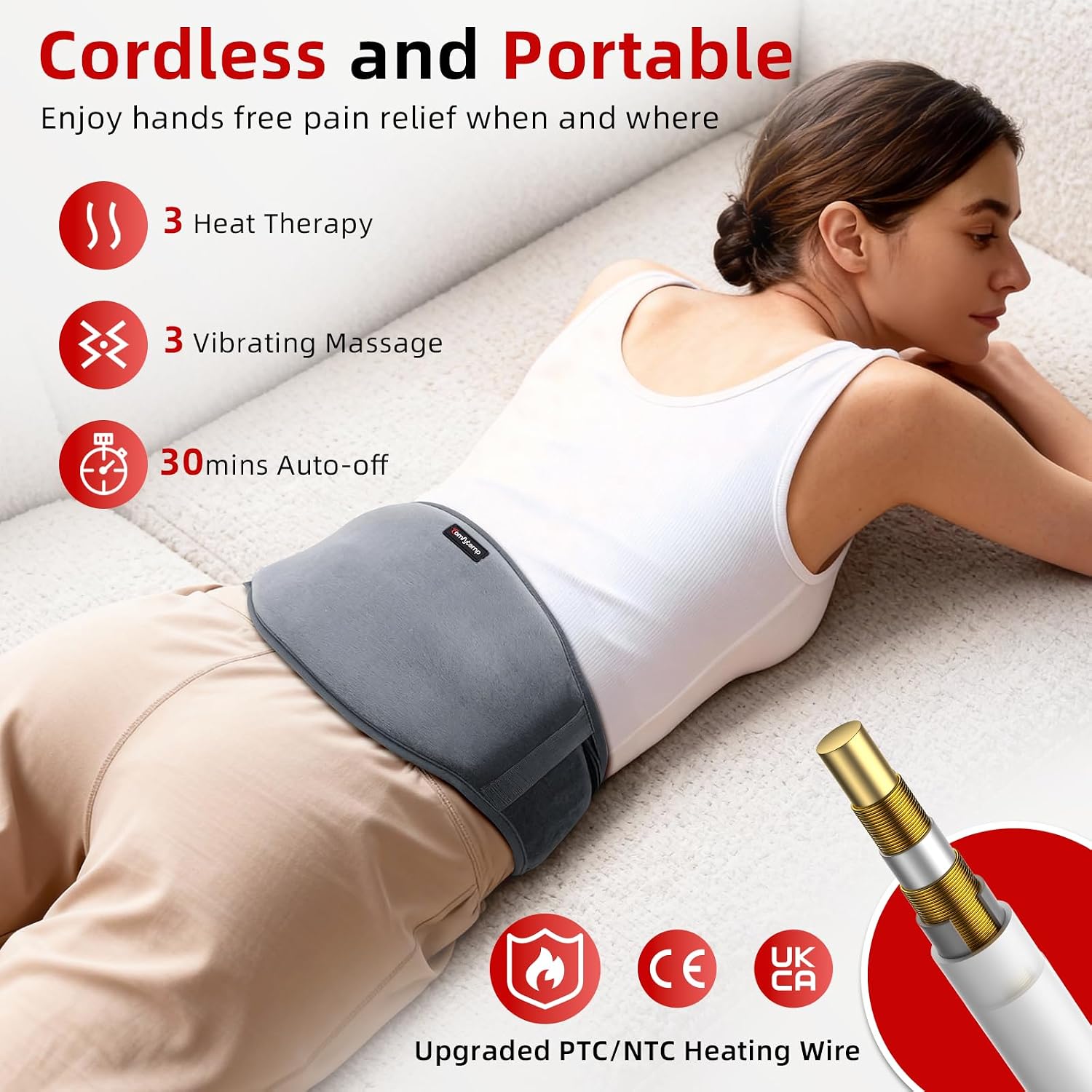 Thumbnail 1 de Comfytemp Cordless Heat Pad for Back Comfort – Portable Heated Waist Belt