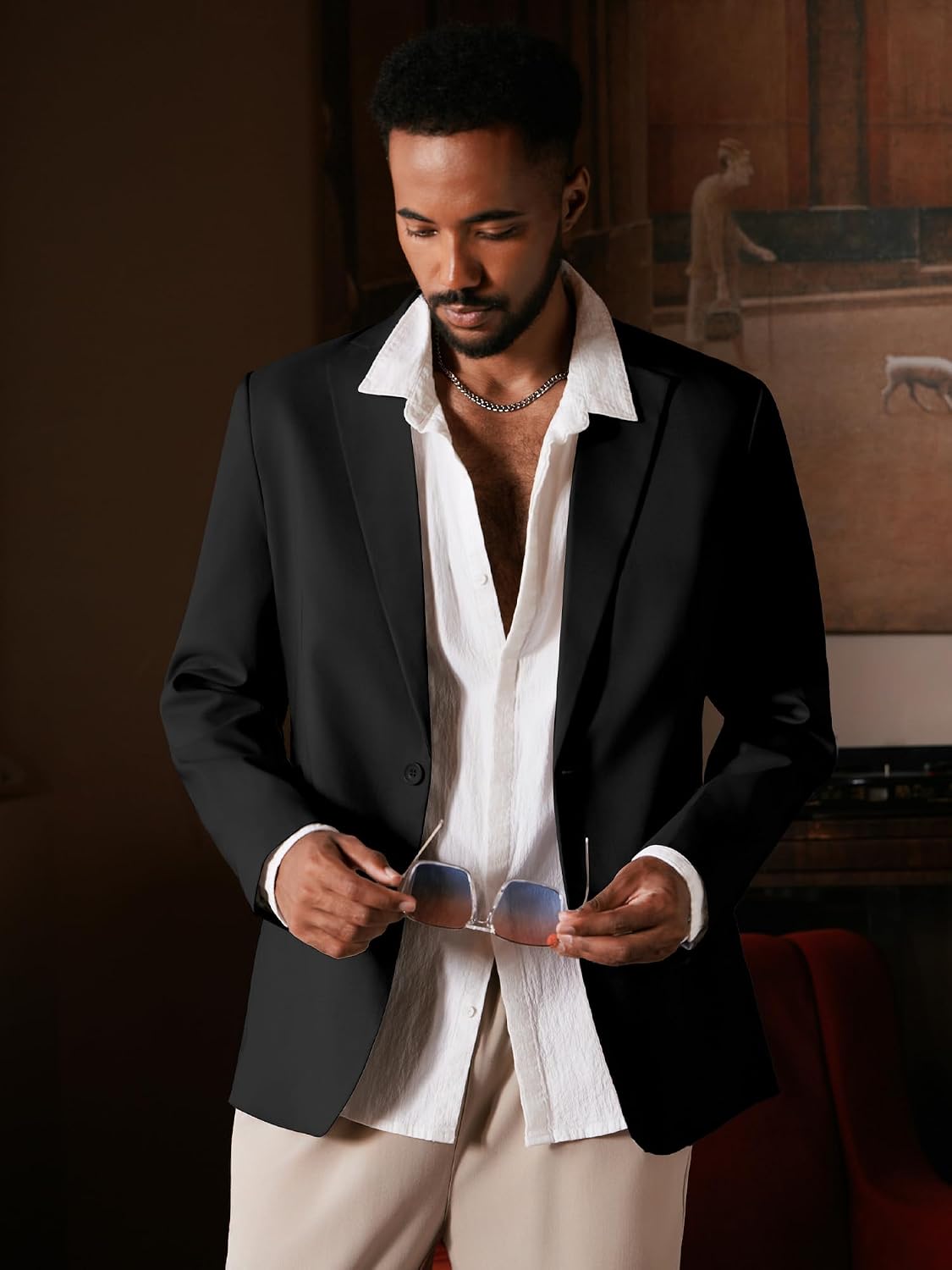 Detalle 2 de MAGE MALE Men's Sport Coat, Polyester Blend