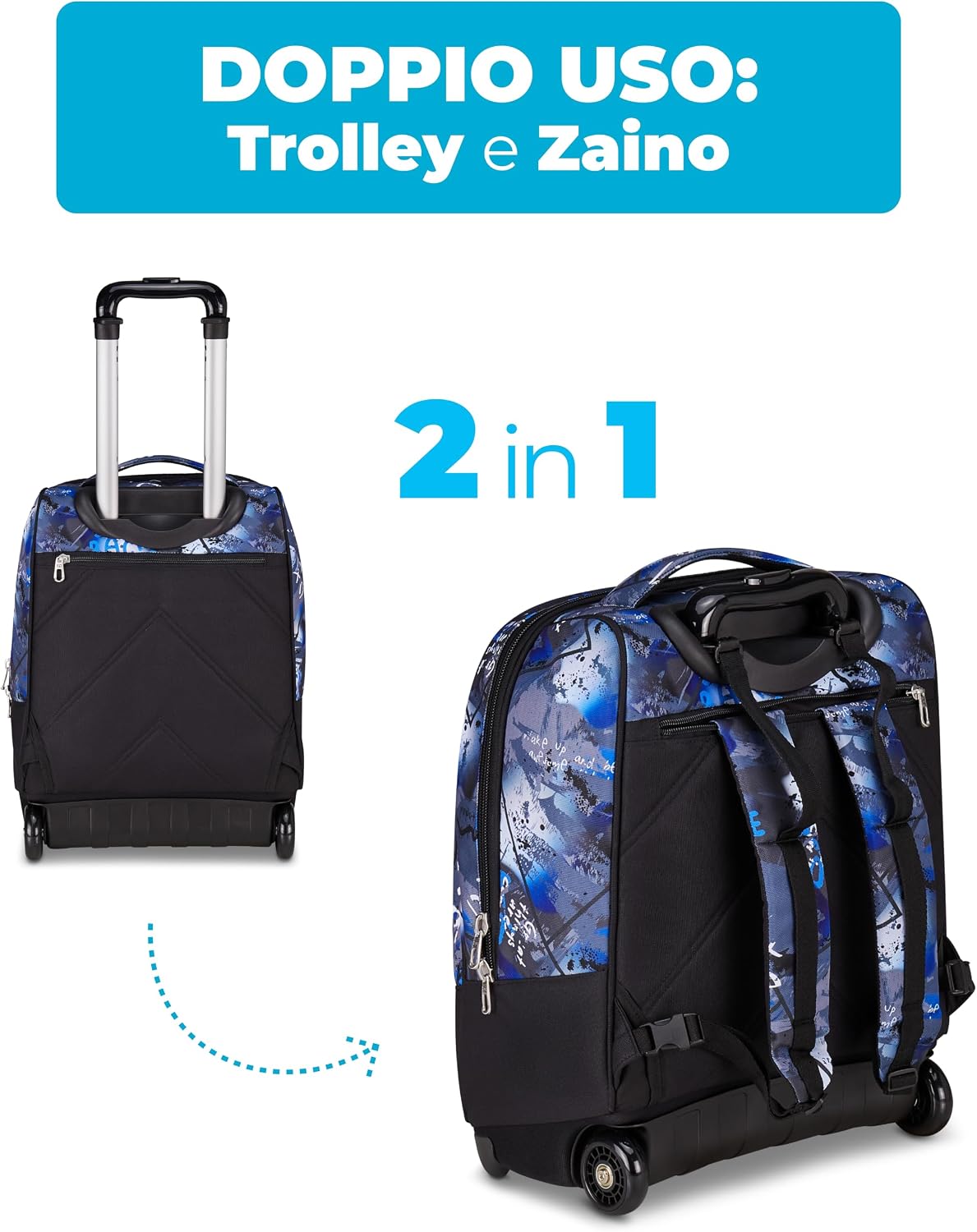 Thumbnail 2 de Seven Zaino Trolley Scuola Elementare 2 in 1: Doppio Uso, Doppio Scomparto