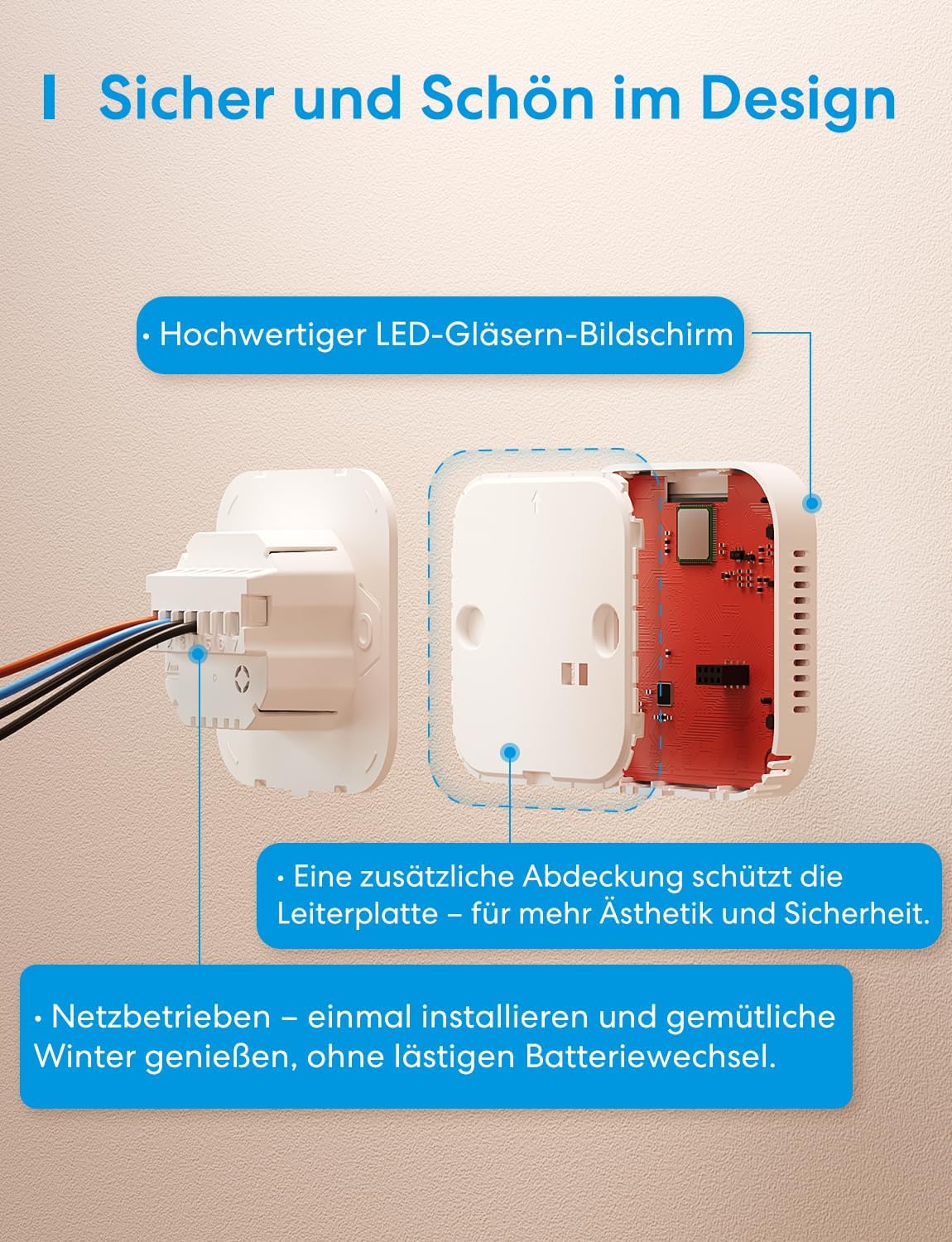 Thumbnail 6 de Meross Thermostat Matter – Heizungs- und Fußbodenheizungsthermostat (Weiß)