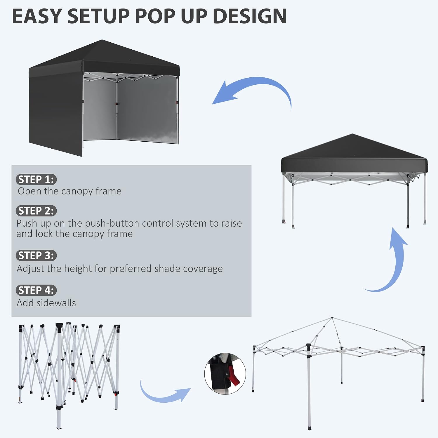 Thumbnail 4 de Outsunny 3 x 3m Pop Up Gazebo 285cm Height
