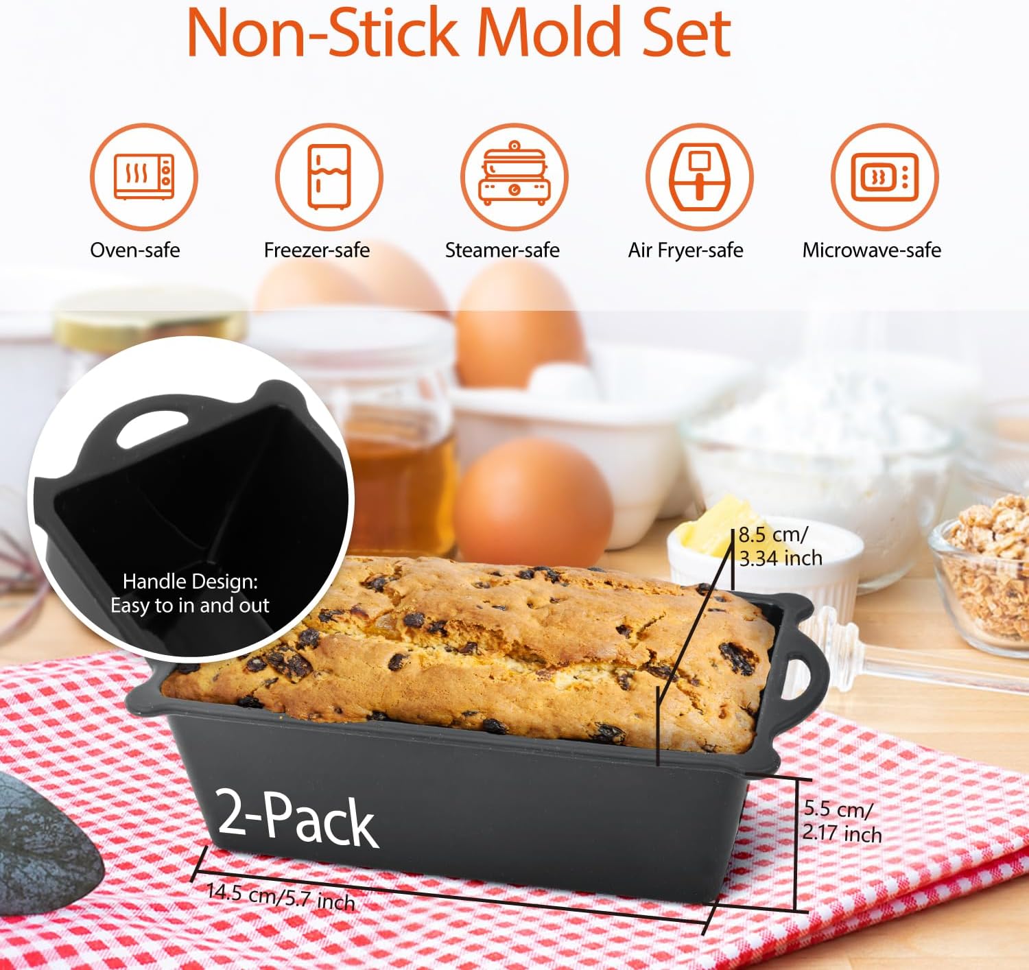 Thumbnail 2 de Silikonform-Heißluftfritteuse-Zubehör für Ninja Foodi Flexdrawer AF500EU/AF500EUCP – 10,4 L + 2×5,2 L Set