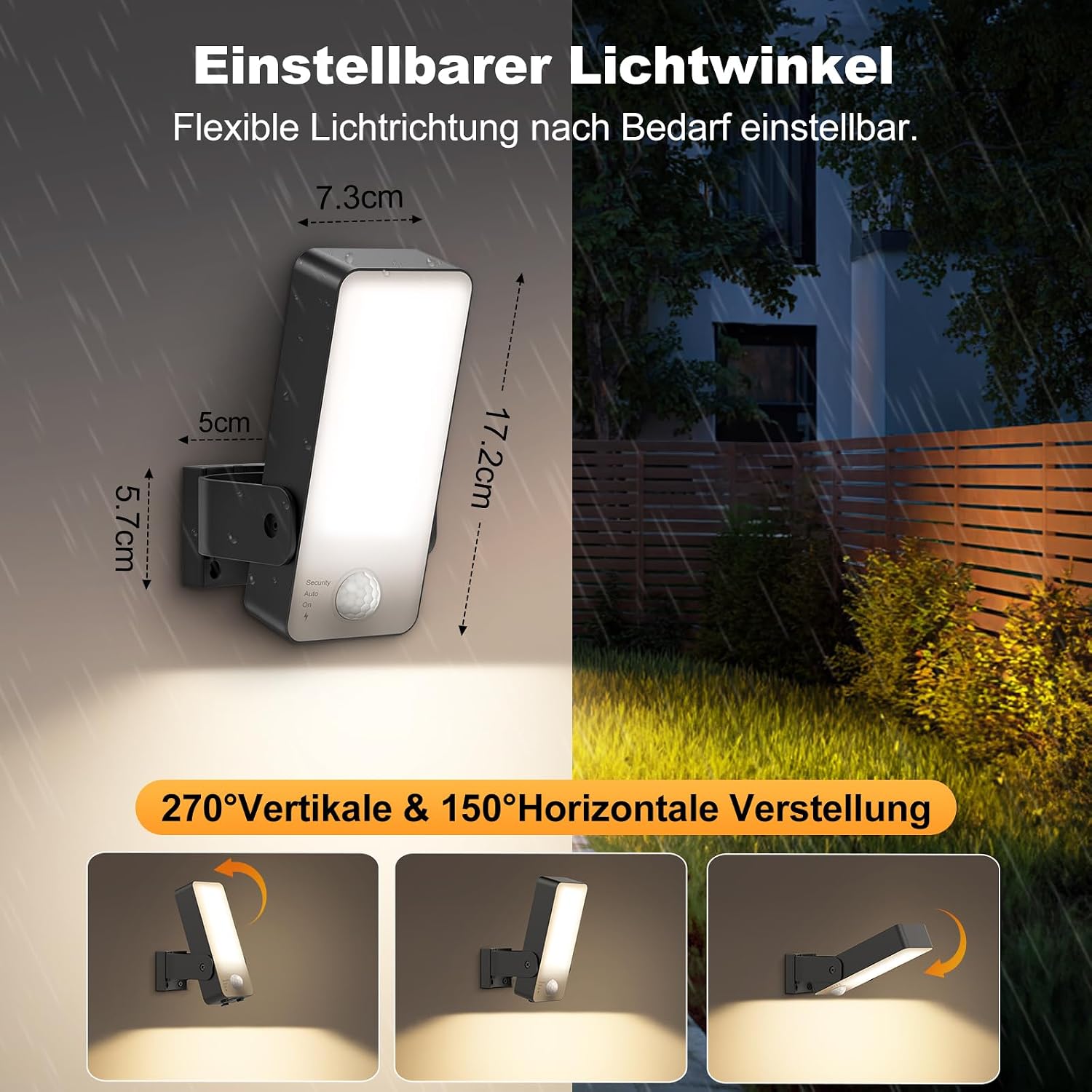 Detalle 2 de ToyGlee Aussenlampe mit Bewegungsmelder 10000 mAh