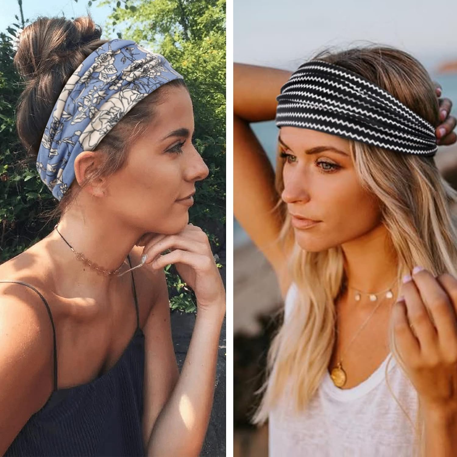 Thumbnail 3 de Huachi Boho Wide Headbands 6 Pack