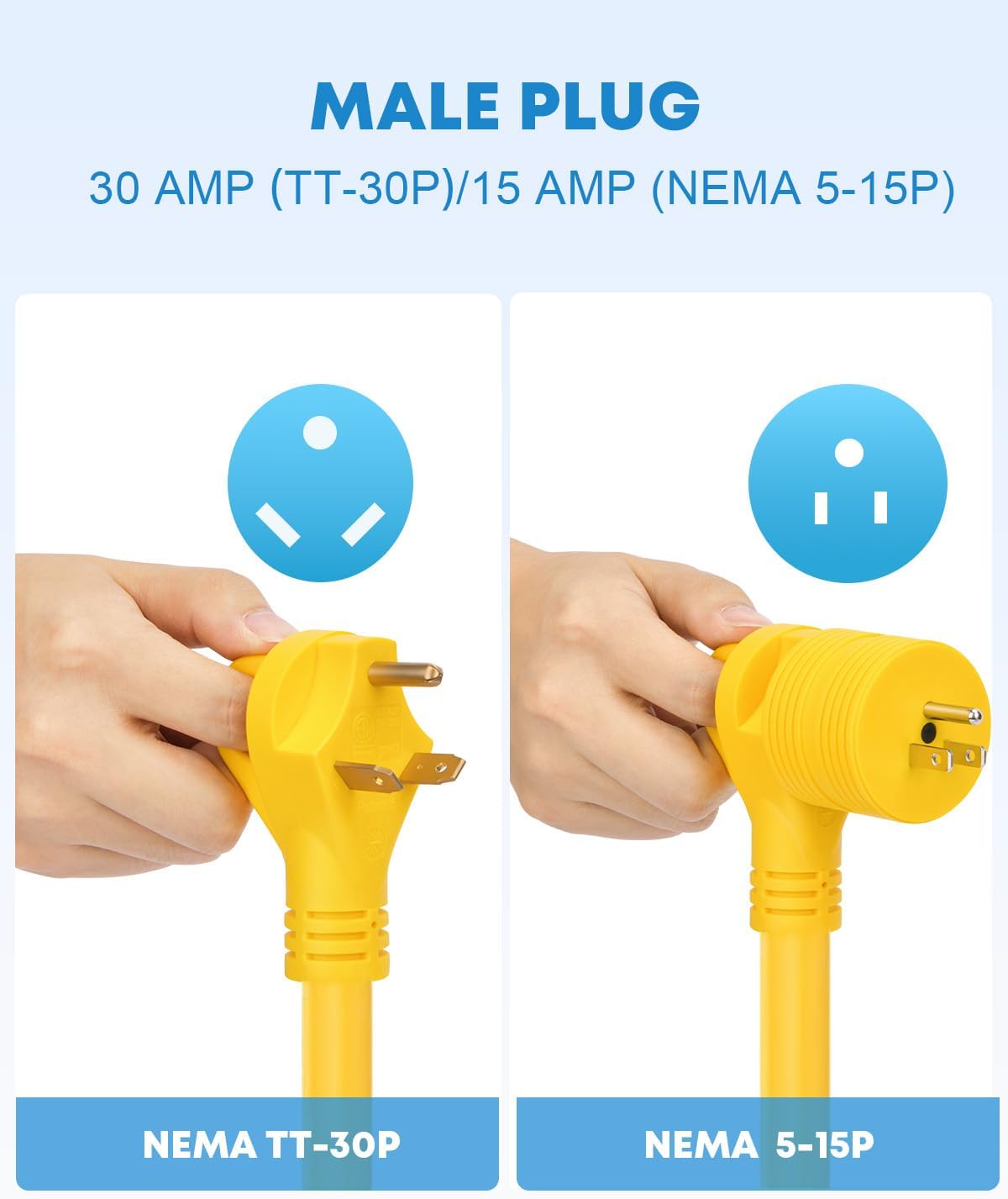 Thumbnail 3 de Kohree 25' 30 Amp RV Power Extension Cord with Twist Lock Adapter (ETL Listed) — LED Indicator & Grip Handle