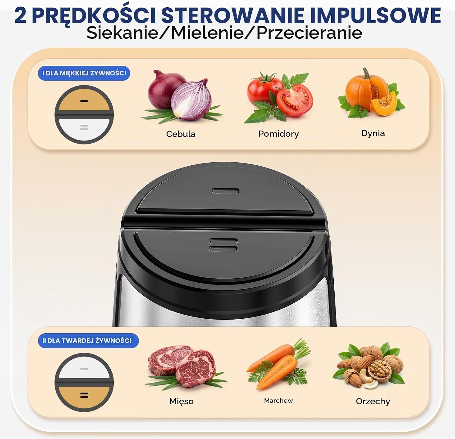 Detalle 2 de LINKChef LB7031 elektryczny rozdrabniacz 1,5 l, szklana misa, 2 prędkości