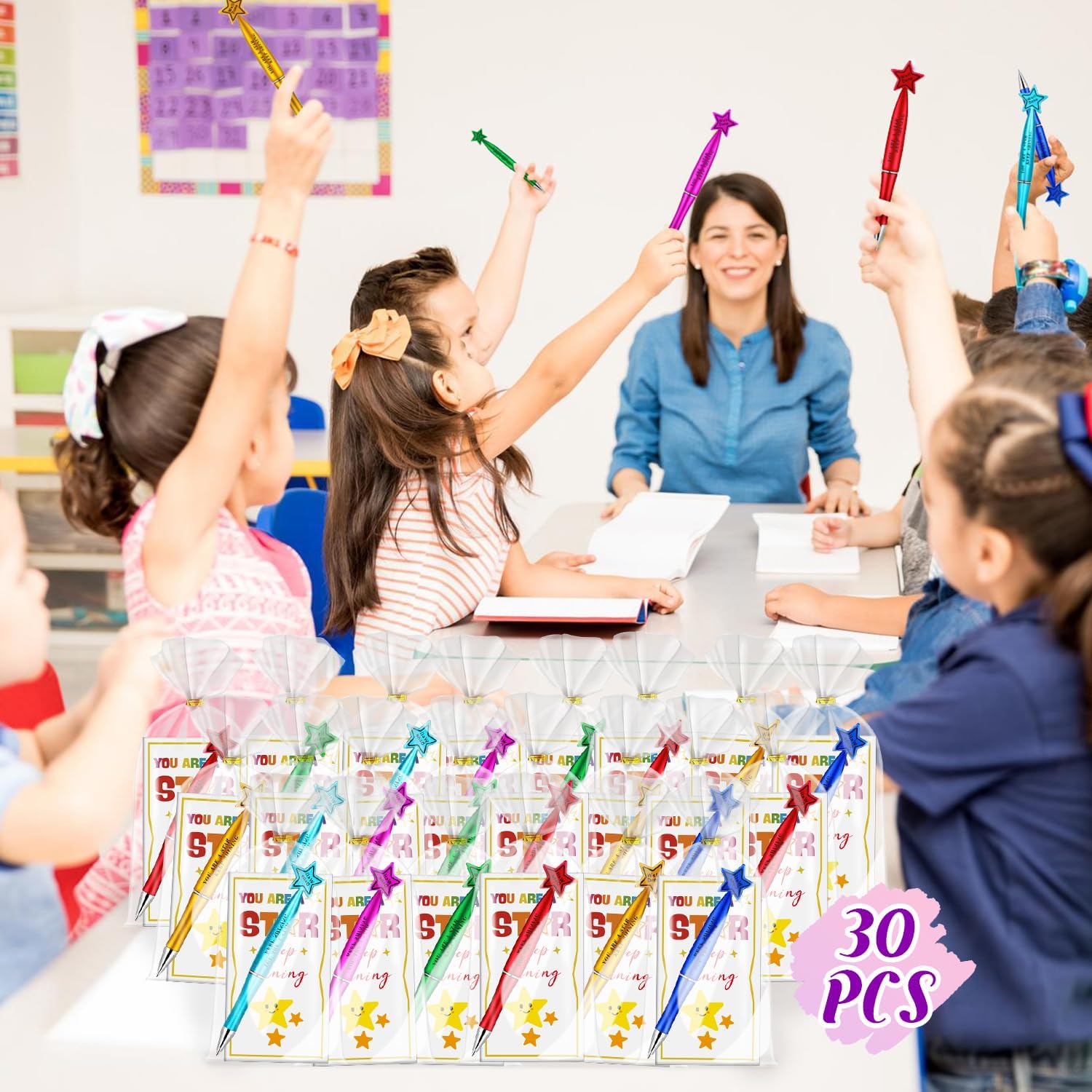 Detalle de iZoeL 30-Pack End of Term Gifts for Children – Motivational Pens, Cards and Gift Bags