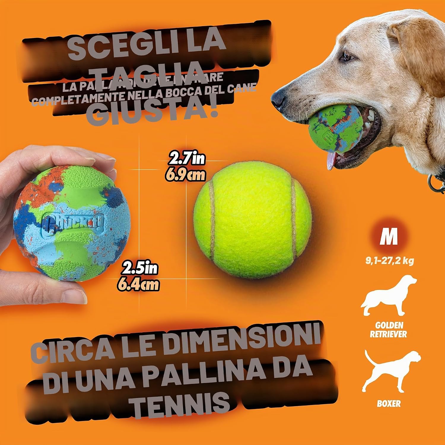 Detalle de Chuckit! Edizione limitata Dog Ball Eco Fetch Day — Ultra Ball Medio (6,3 cm) in gomma riciclata