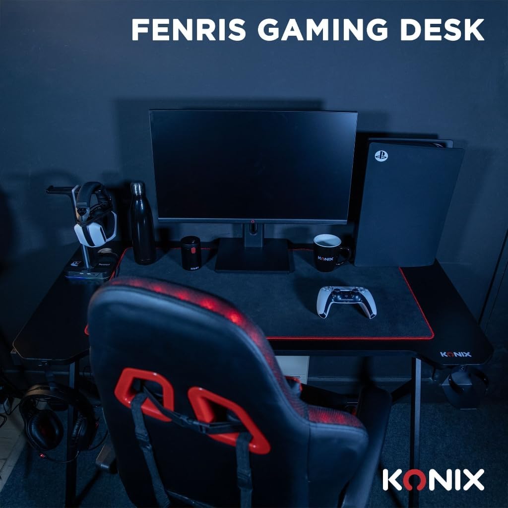 Thumbnail 3 de Konix Fenris Gaming Schreibtisch 120 x 60 x 78 cm – Y-Form, Holz & Metall