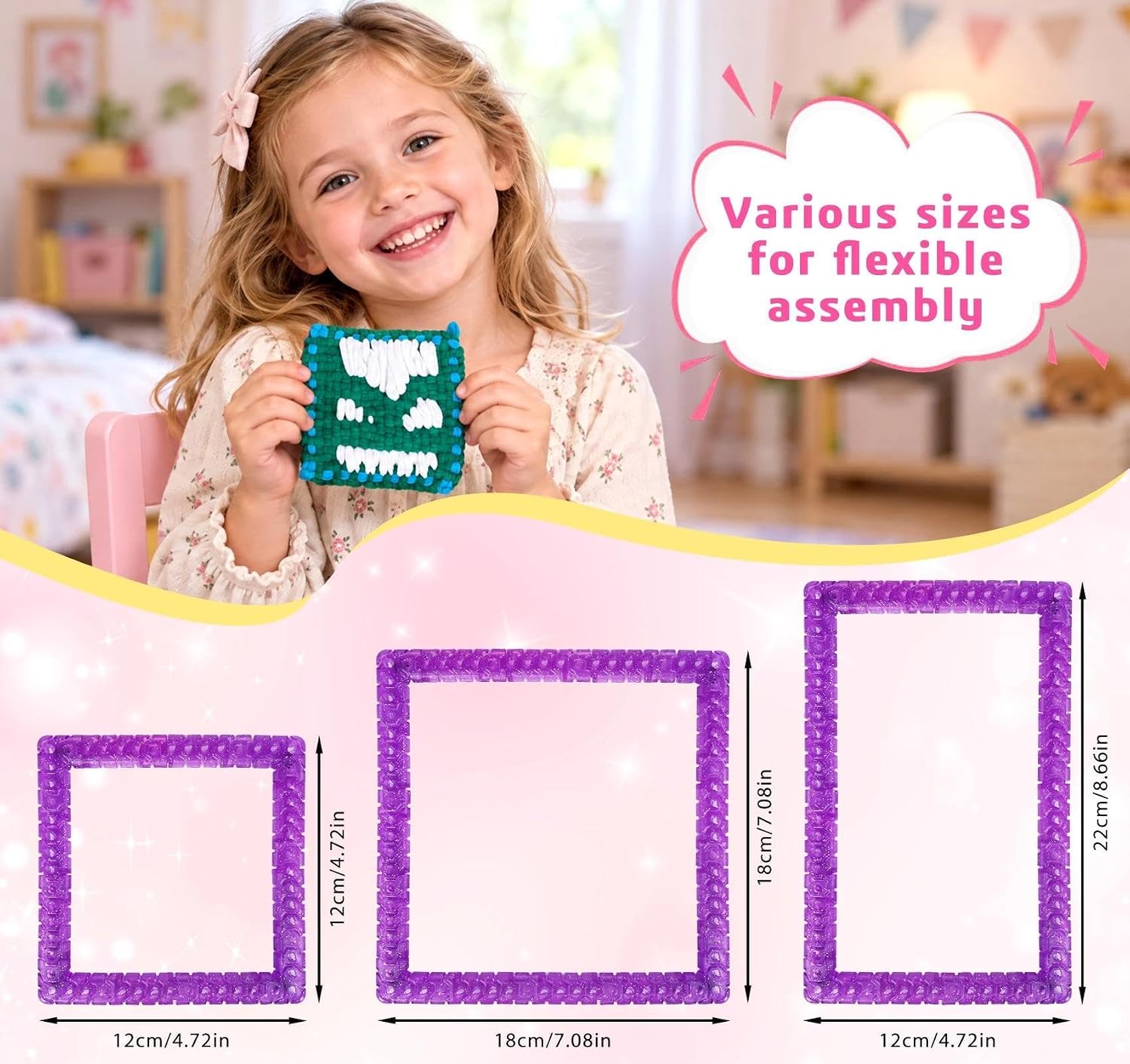 Detalle 1 de BLISSIQUEE Kids' Weaving Loom Kit, 12 Colors