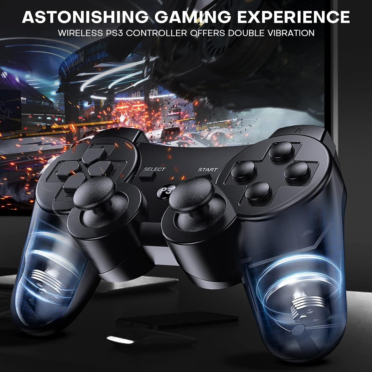 Thumbnail 4 de Diswoe Controller PS3 8 Stunden Spielzeit