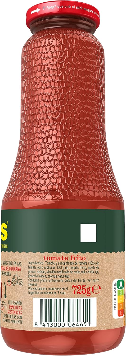 Detalle 2 de SOLIS Tomate Frito sin Gluten 725g Pack de 12 🍅