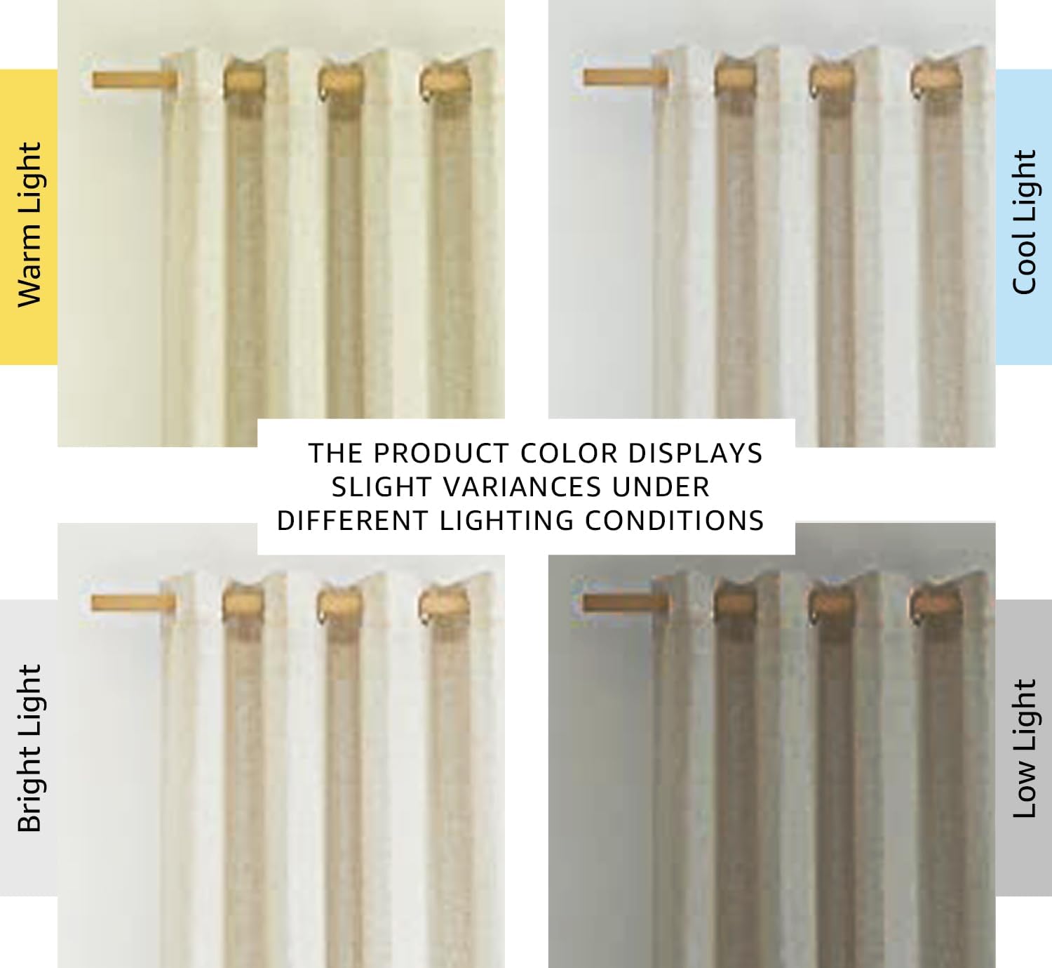 Thumbnail 1 de NICETOWN Natural Linen Curtains 84in