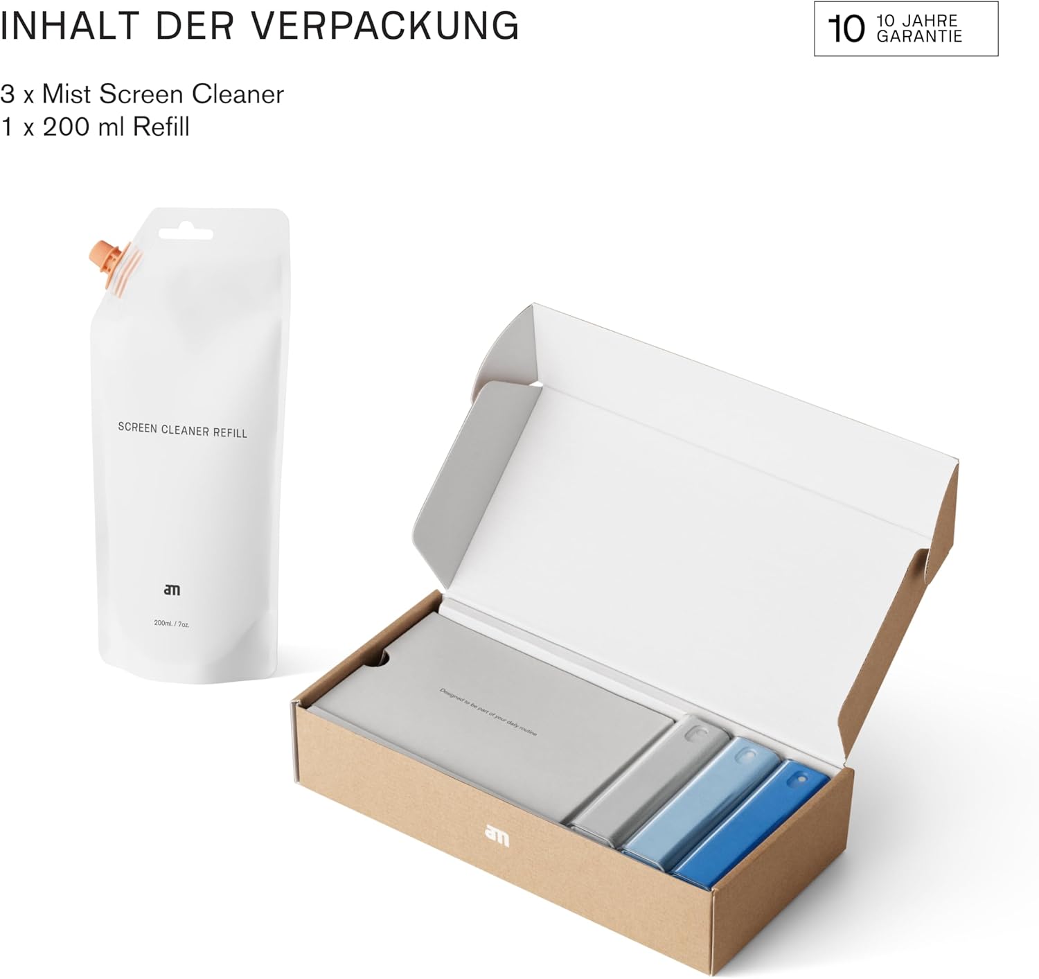 Thumbnail 6 de AM Bildschirmreiniger Set mit 200 ml Nachfüllung – 3er Pack Blau