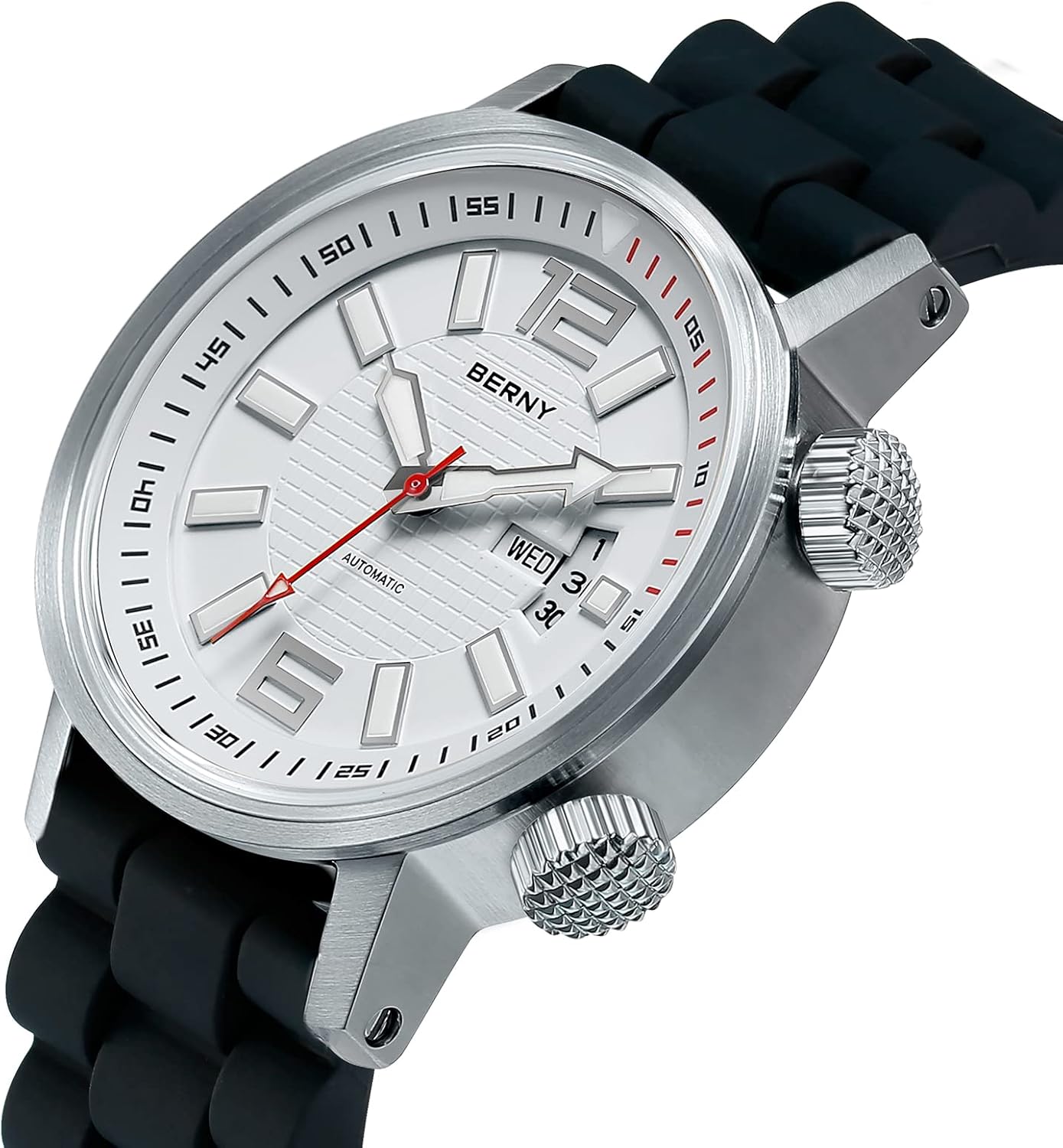 Thumbnail 1 de BERNY automatische mechanische Taucheruhr für Herren (Miyota 8205, 20 ATM, Saphirglas, Silikonarmband)