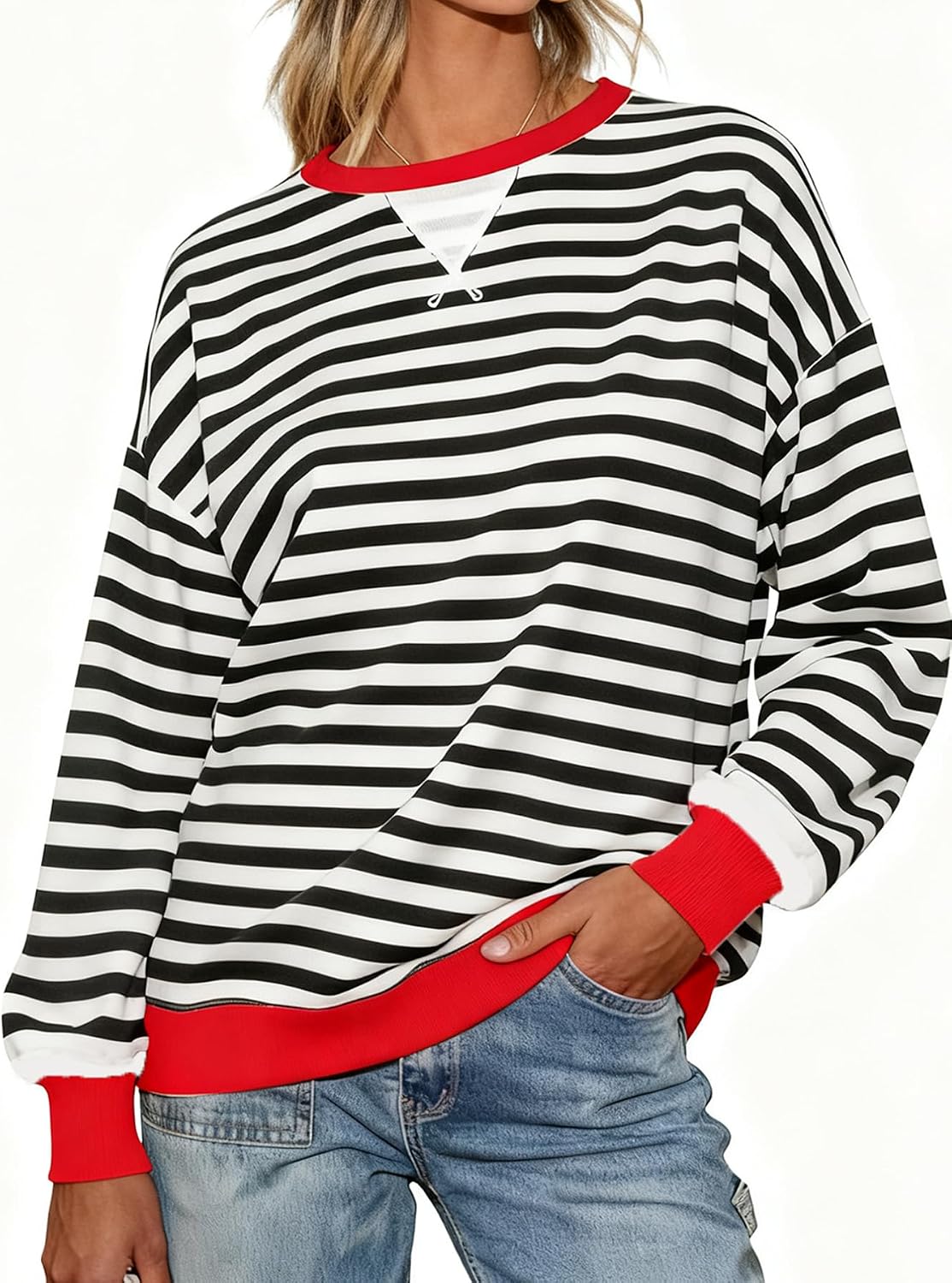 Detalle 2 de Dressmine Cotton Striped Sweatshirt 50% Cotton