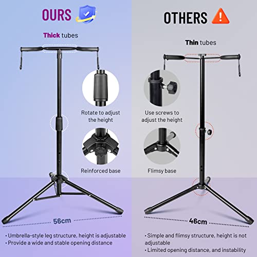 Thumbnail 4 de CAHAYA Support de Guitare Double avec Support de Manche – Stand robuste pour 2 guitares (CY0321)